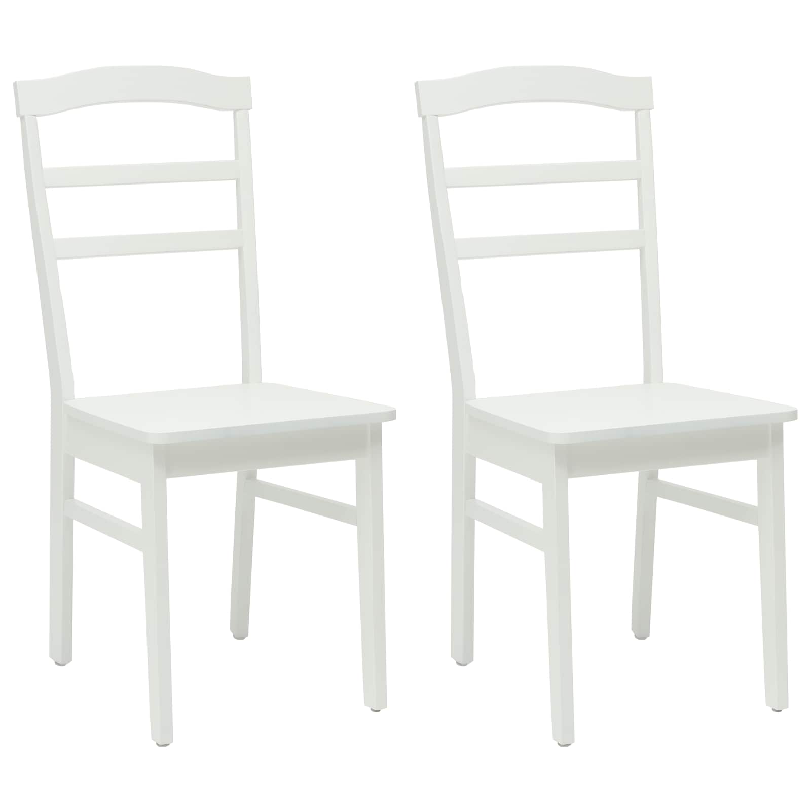 Esszimmerstuhl 2 pcs Weiß Massives Gummiholz