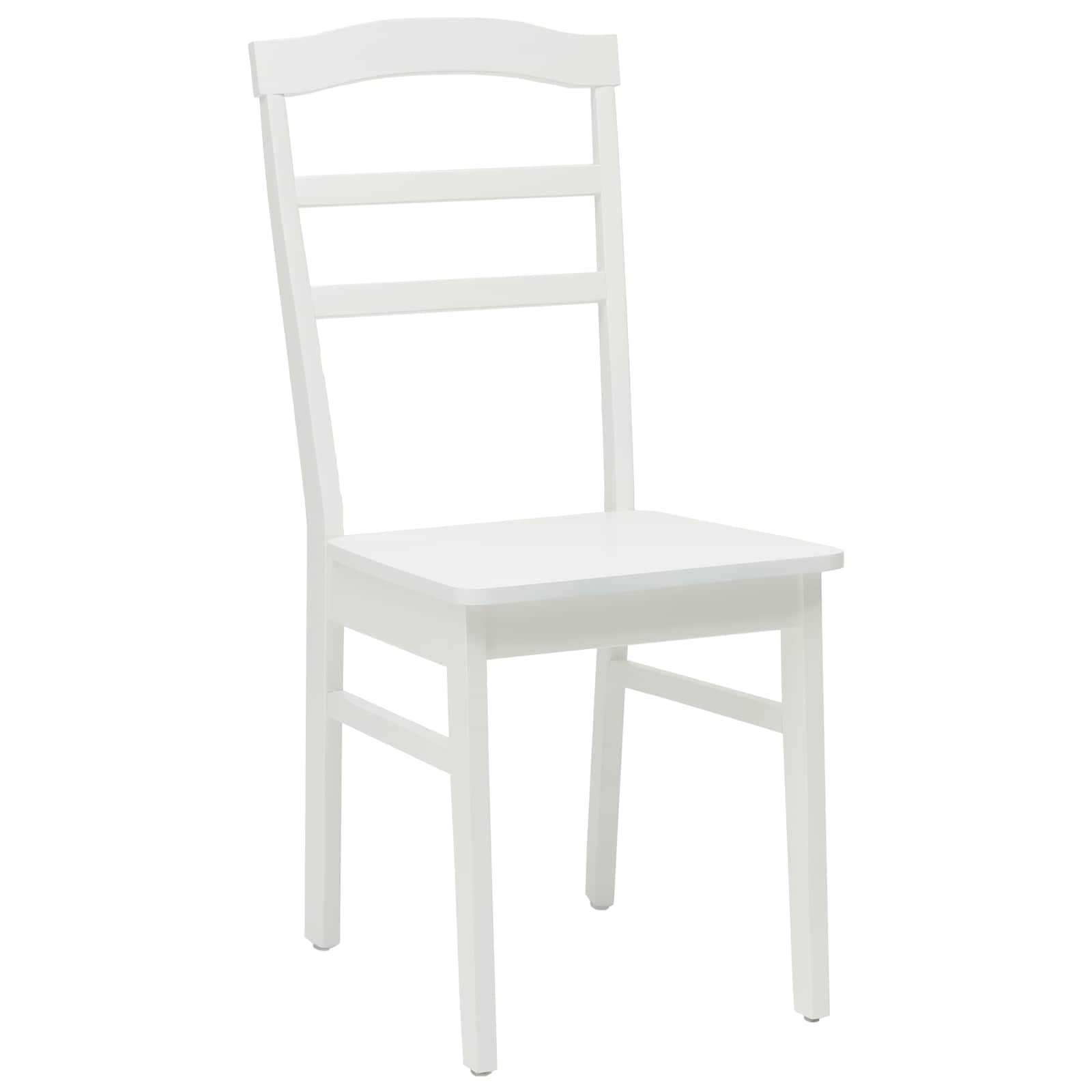 Esszimmerstuhl 2 pcs Weiß Massives Gummiholz