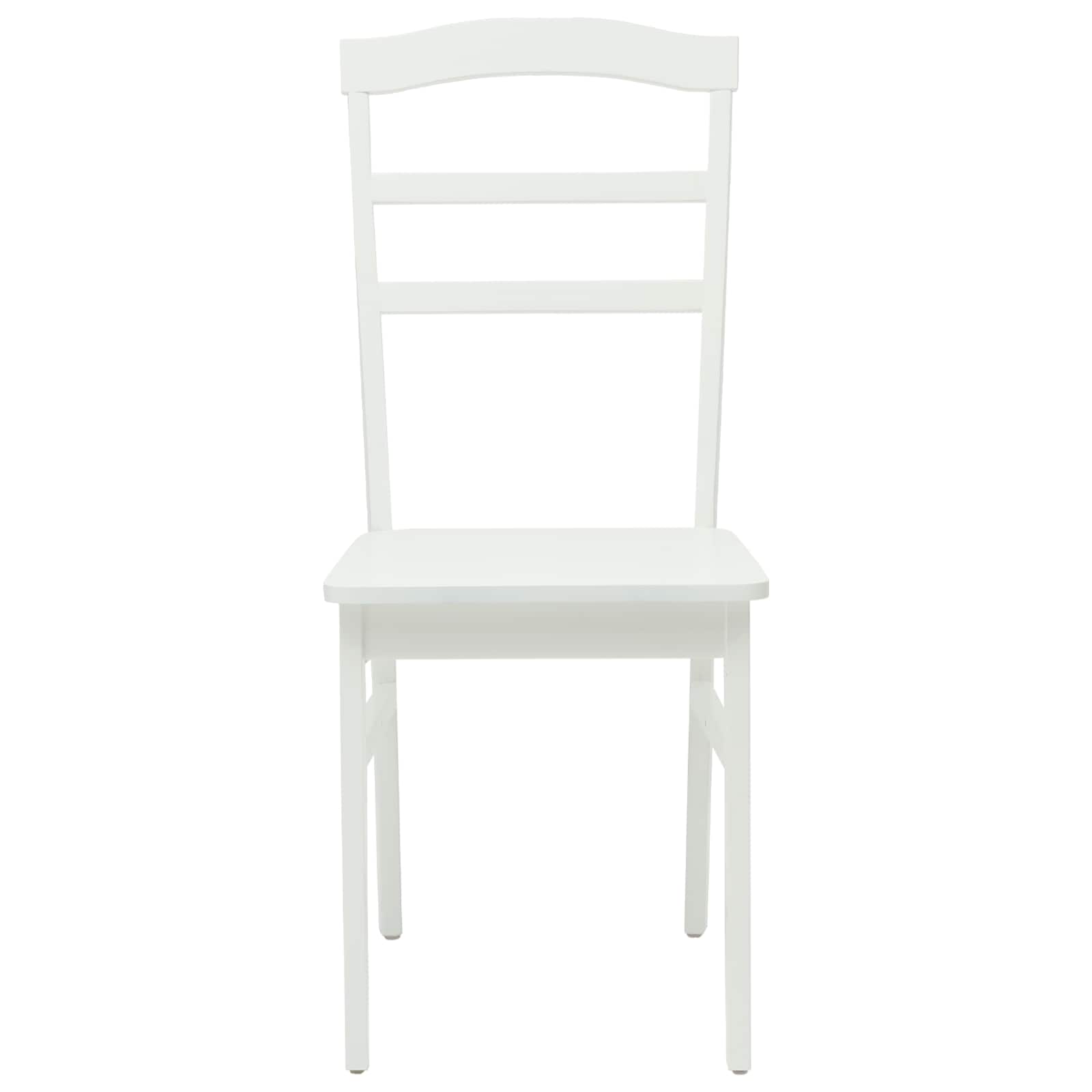 Esszimmerstuhl 2 pcs Weiß Massives Gummiholz