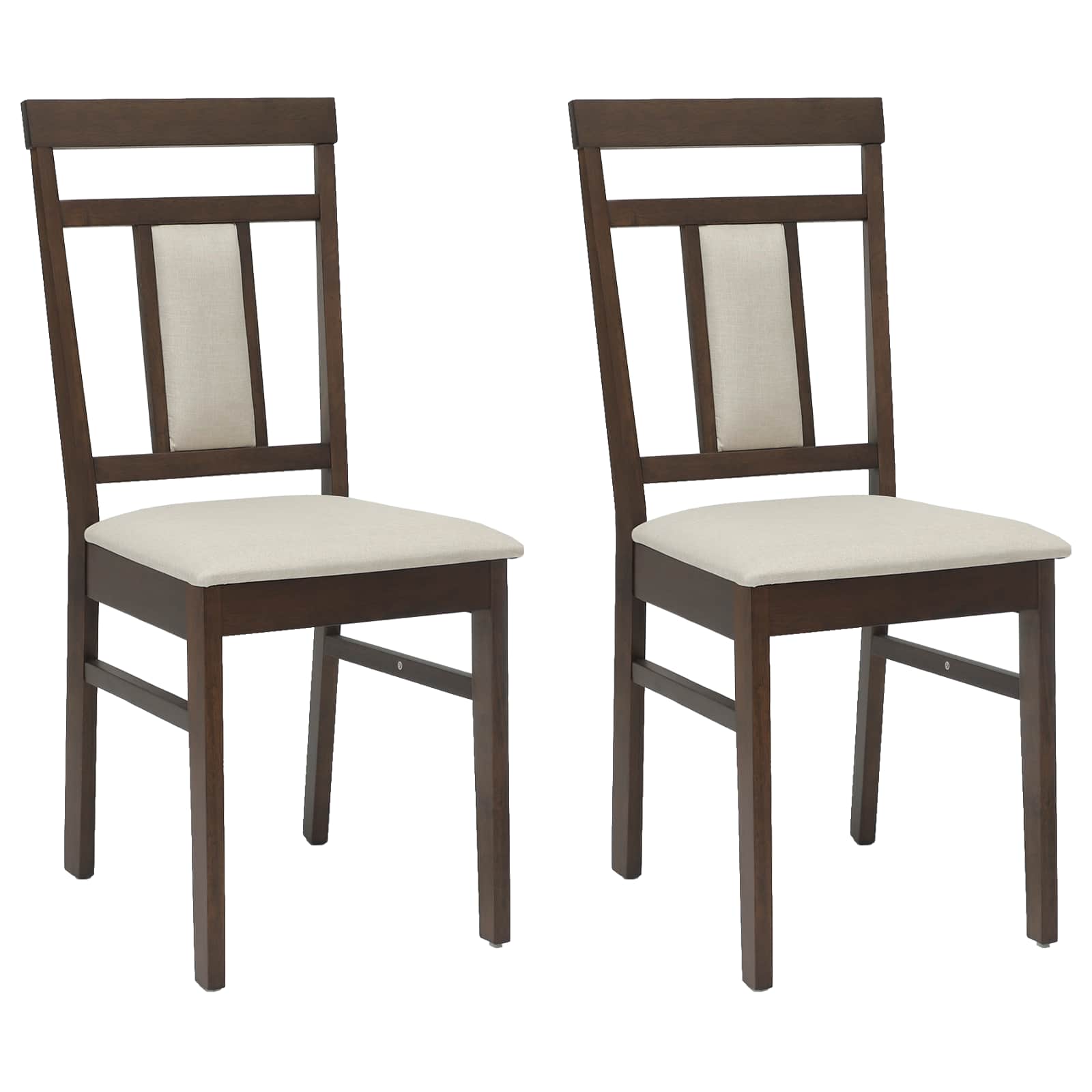 Esszimmerstuhl 2 pcs Hellbraun und hell Massives Gummiholz