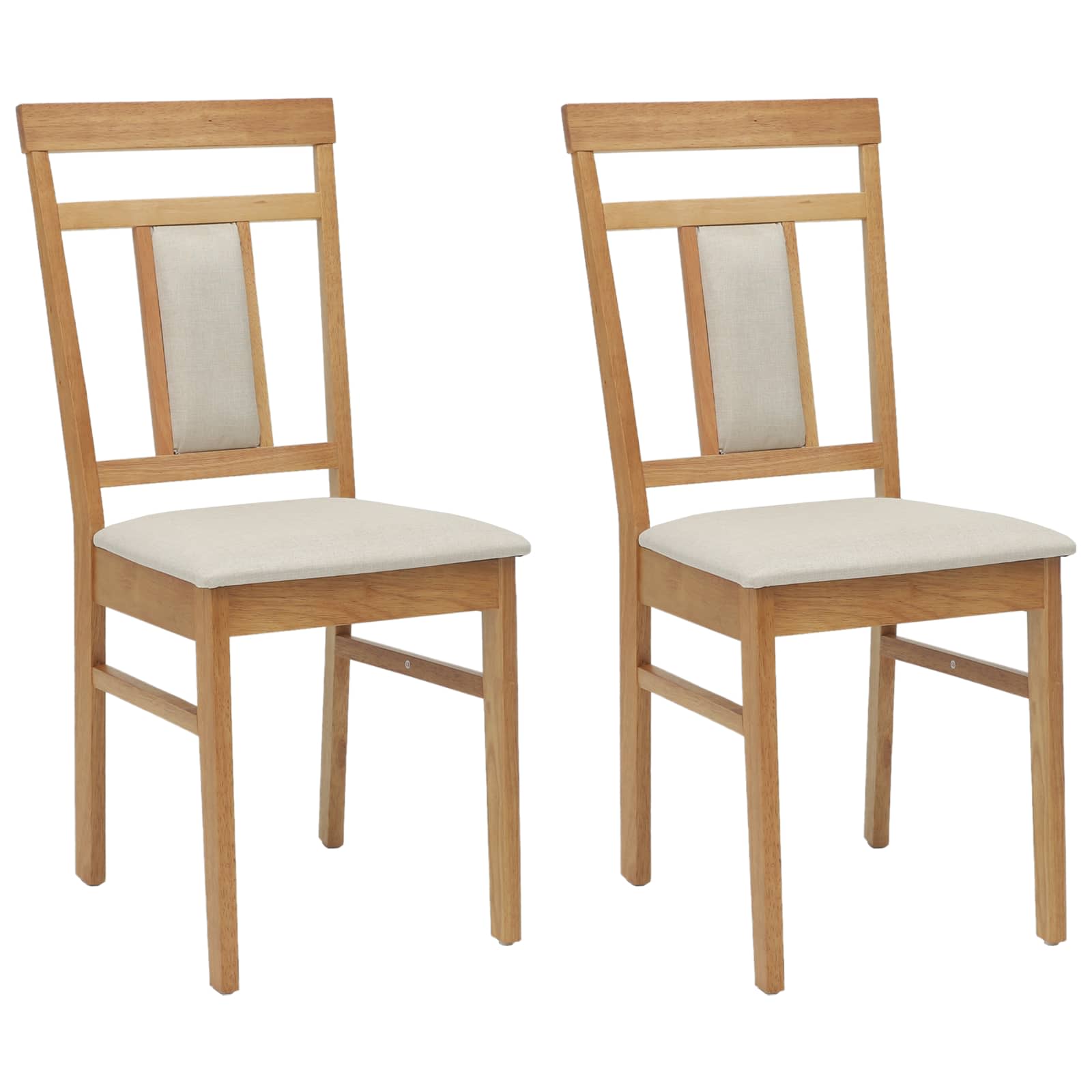 Esszimmerstuhl 2 pcs Natürlich und hell Massives Gummiholz