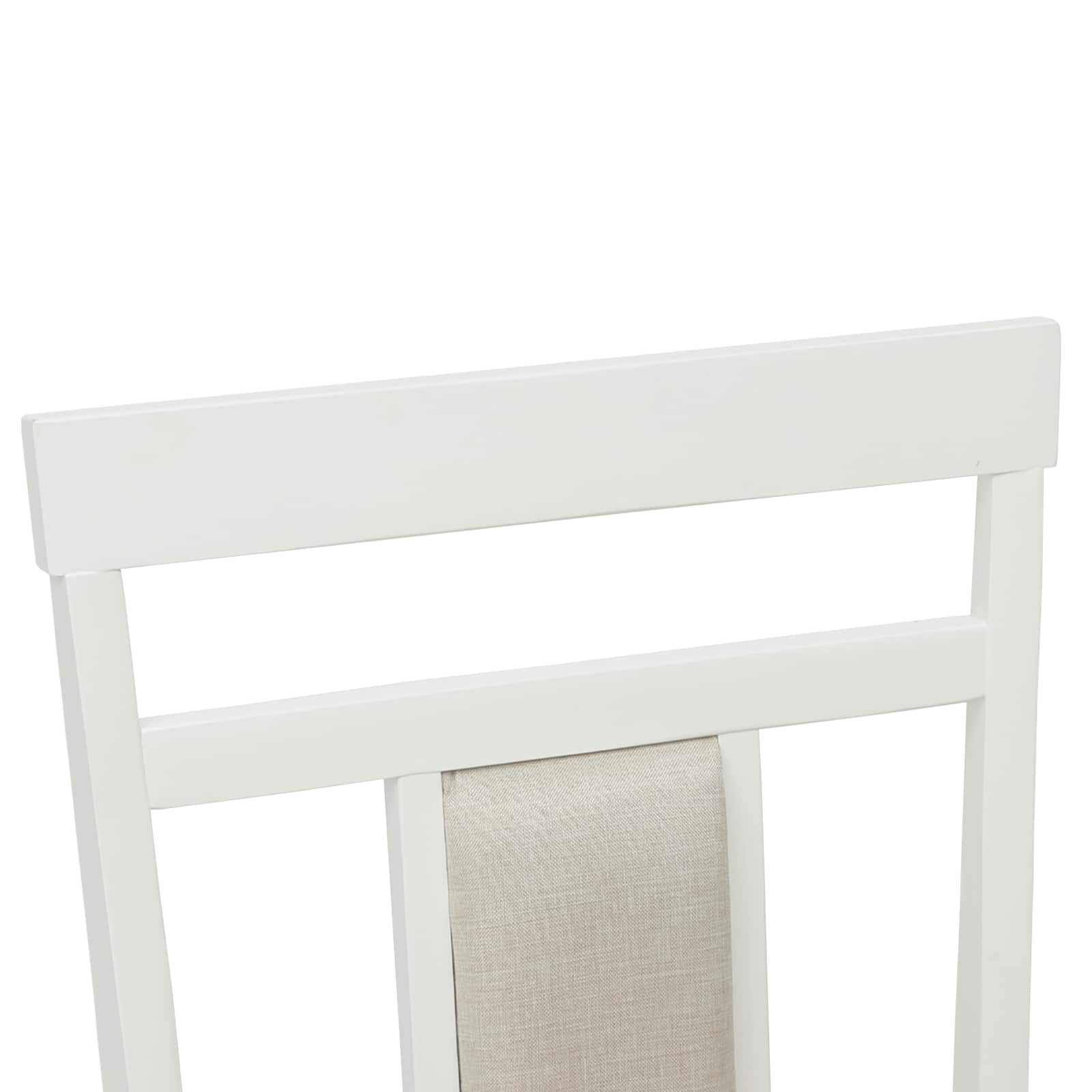 Esszimmerstuhl 2 pcs Weiß und Natur Massives Gummiholz