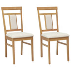 Esszimmerstuhl 2 pcs Natürlich und hell Massives Gummiholz