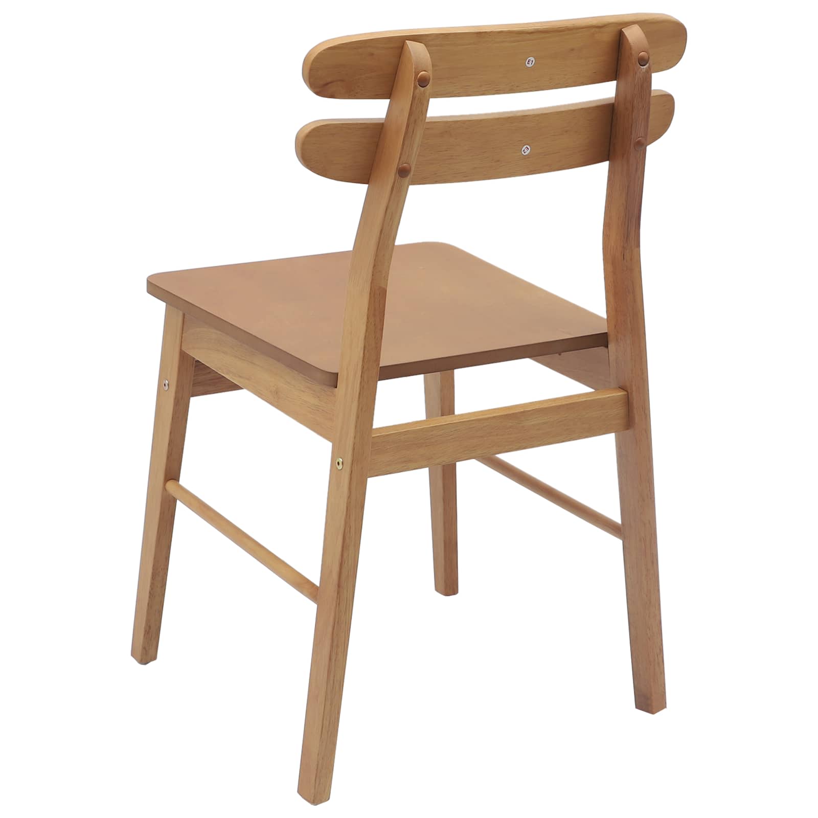 Esszimmerstuhl 2 pcs Natur Massives Gummiholz