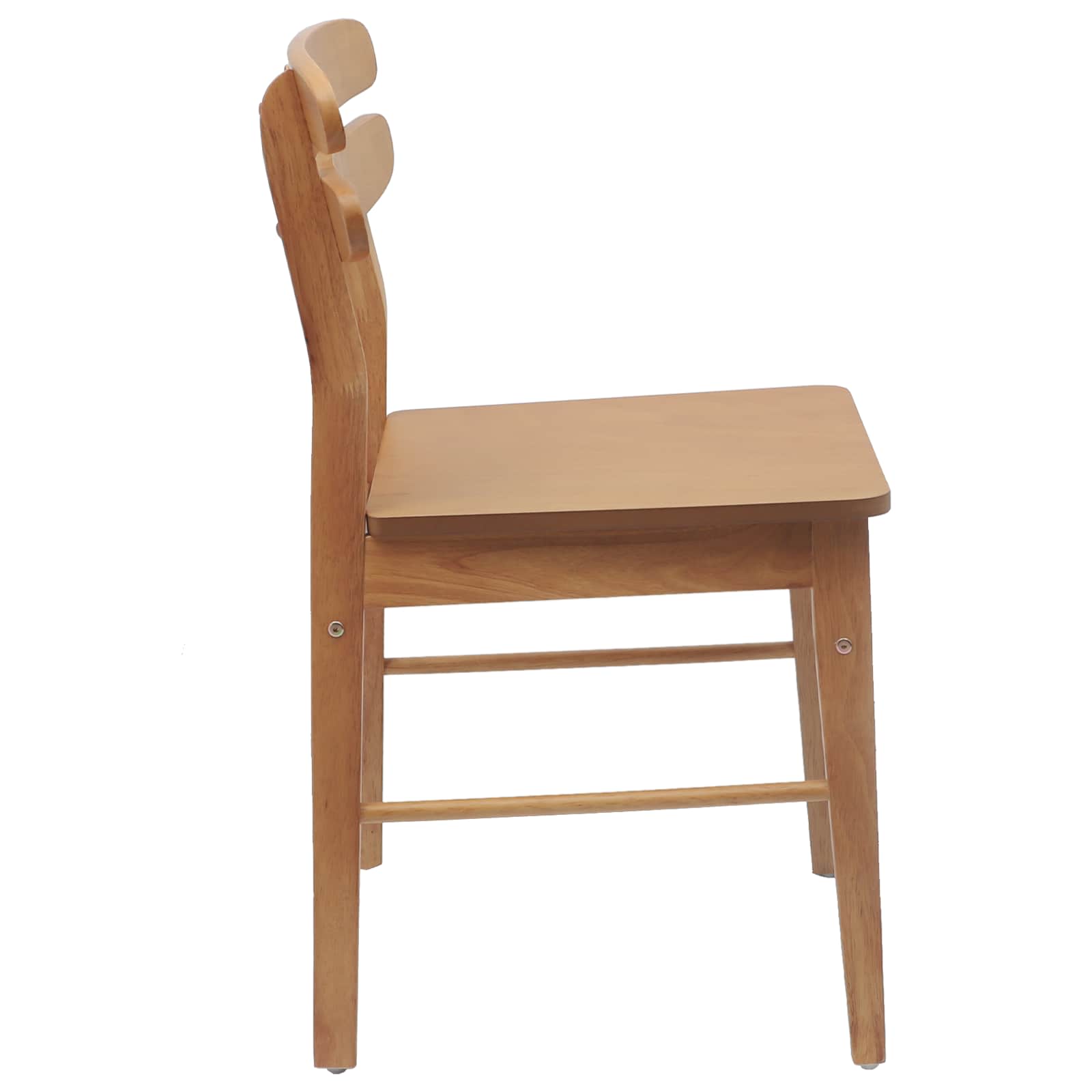 Esszimmerstuhl 2 pcs Natur Massives Gummiholz