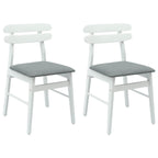 Esszimmerstuhl 2 pcs Weiß und Grau Massives Gummiholz