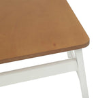 Esszimmerstuhl 2 pcs Weiß und Natur Massives Gummiholz