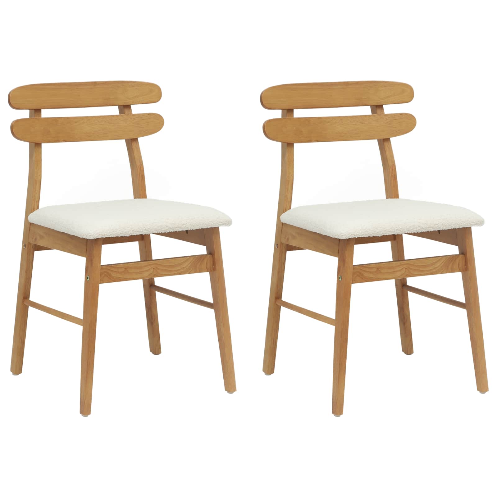 Esszimmerstuhl 2 pcs Natürlich und hell Massives Gummiholz