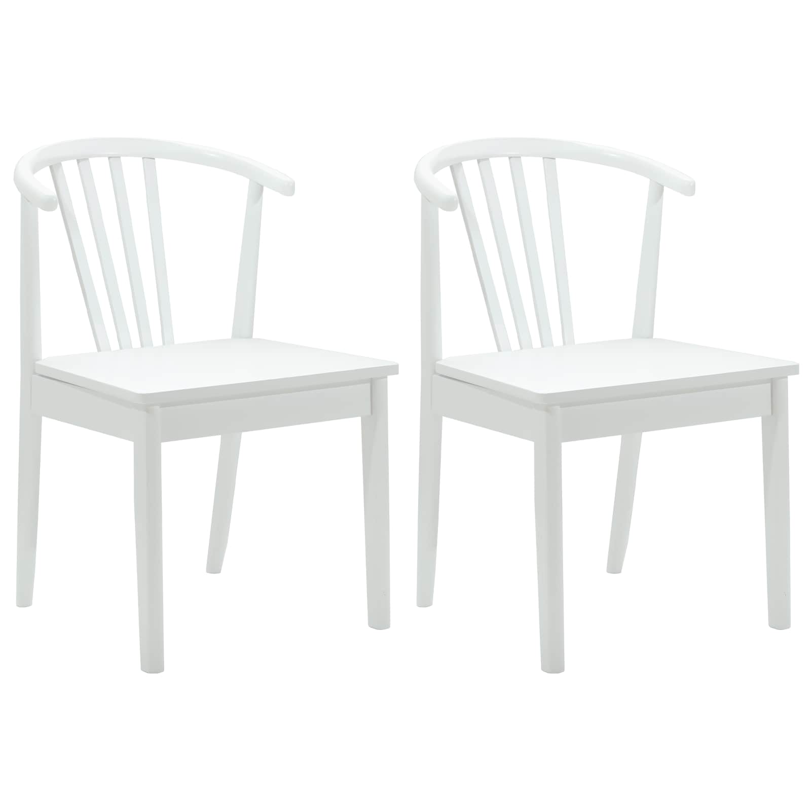 Esszimmerstuhl 2 pcs Weiß Solides Gummiholz