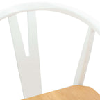 Esszimmerstuhl 2 pcs Weiß und Natur Massives Gummiholz