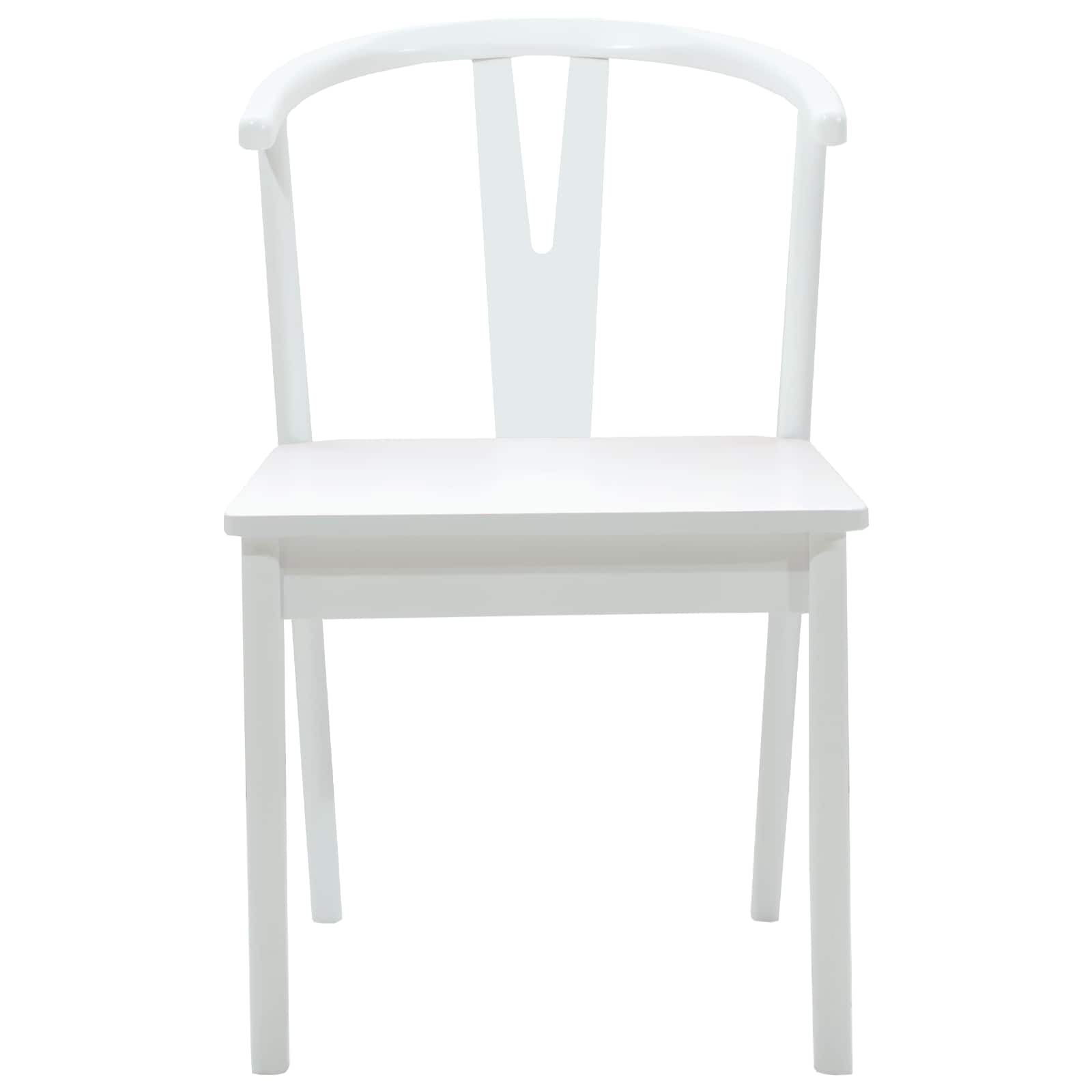 Esszimmerstuhl 2 pcs Weiß und Weiß Massives Gummiholz