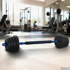 2-in-1 Kurzhantel Langhantel Set 30 kg Schwarz und Blau