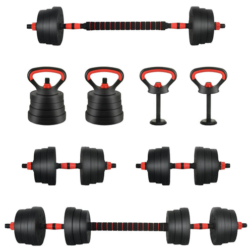 4-in-1 Kurzhantel Langhantel Kettlebell Set 20 kg