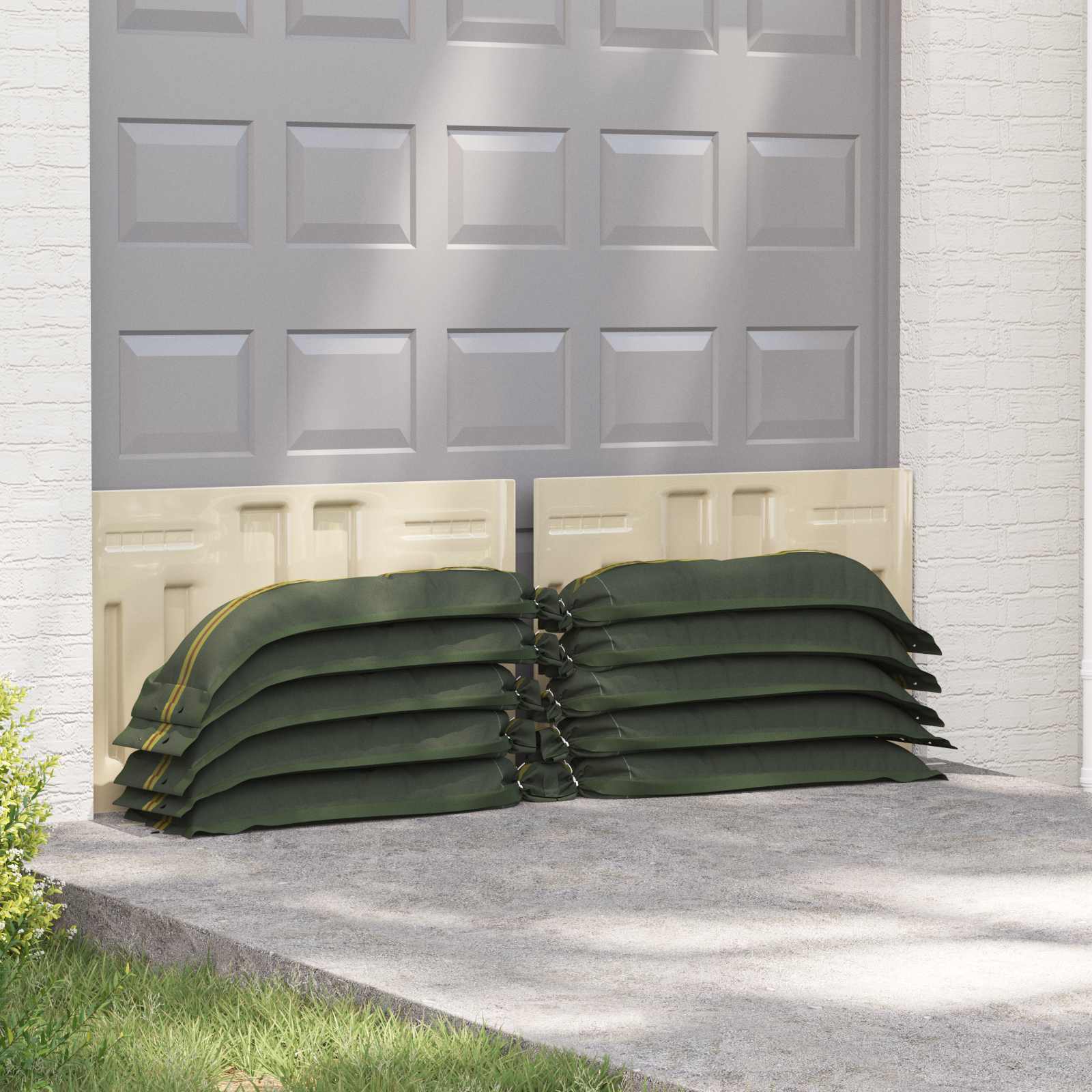 Sandsäcke 10 pcs Dunkelgrün 100 x 25 cm HDPE