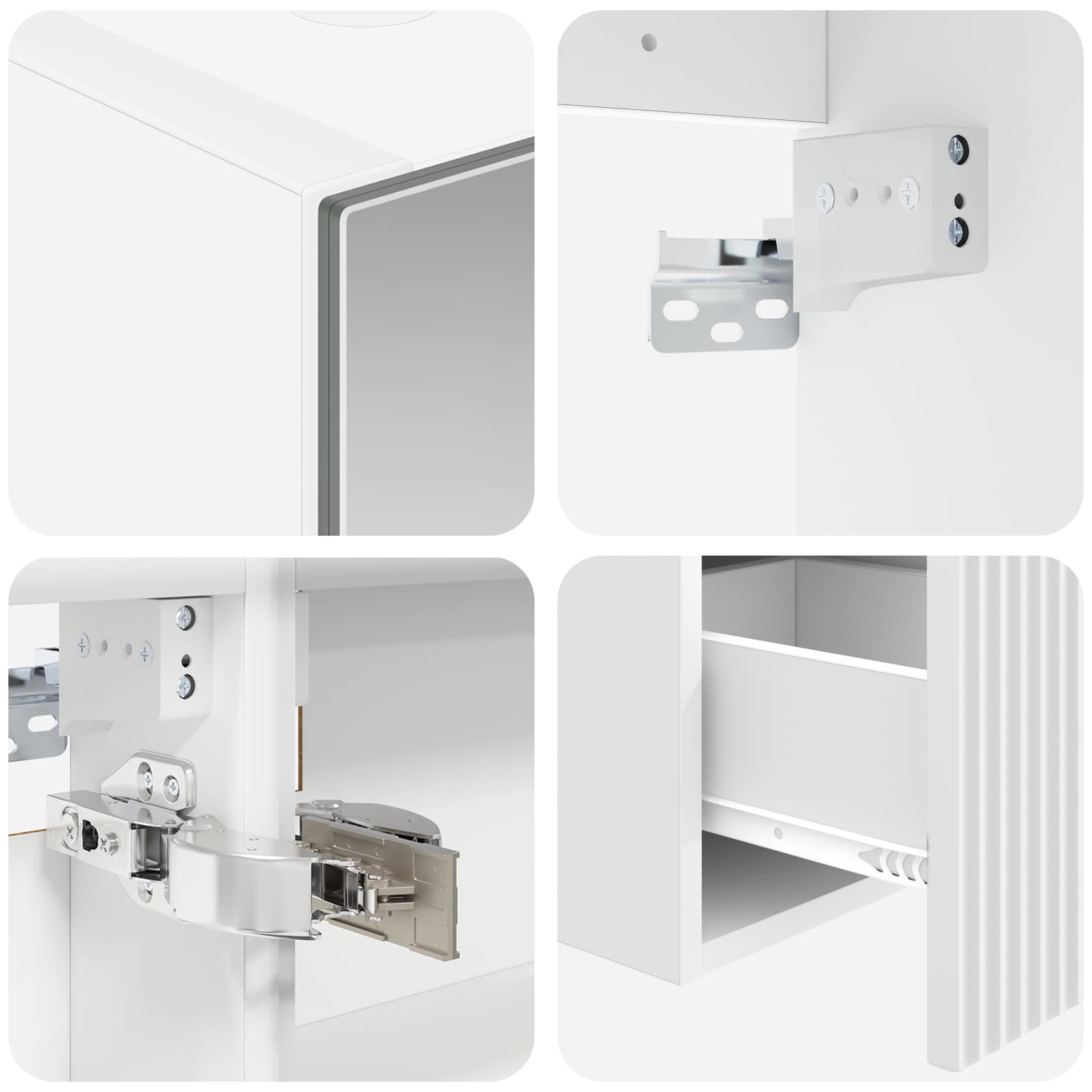 Badezimmerschrank-Set 4 pcs Weiß 100 x 14,5 x 70 cm