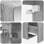 Badezimmerschrank-Set 4 pcs Grau Sonoma 100 x 14,5 x 70 cm
