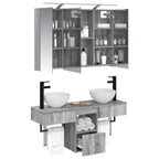 Badezimmerschrank-Set 4 pcs Grau Sonoma 100 x 14,5 x 70 cm