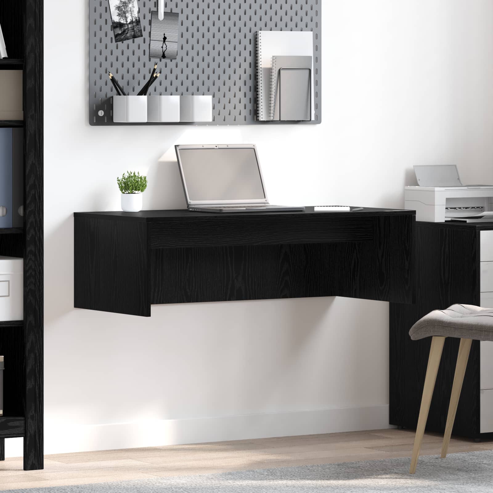 Wandtisch Schwarz Eichen-Optik 100 x 45 x 30 cm Holzwerkstoff