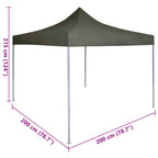 Party-Zelt Anthrazit 200 x 200 x 315 cm Oxford-Stoff