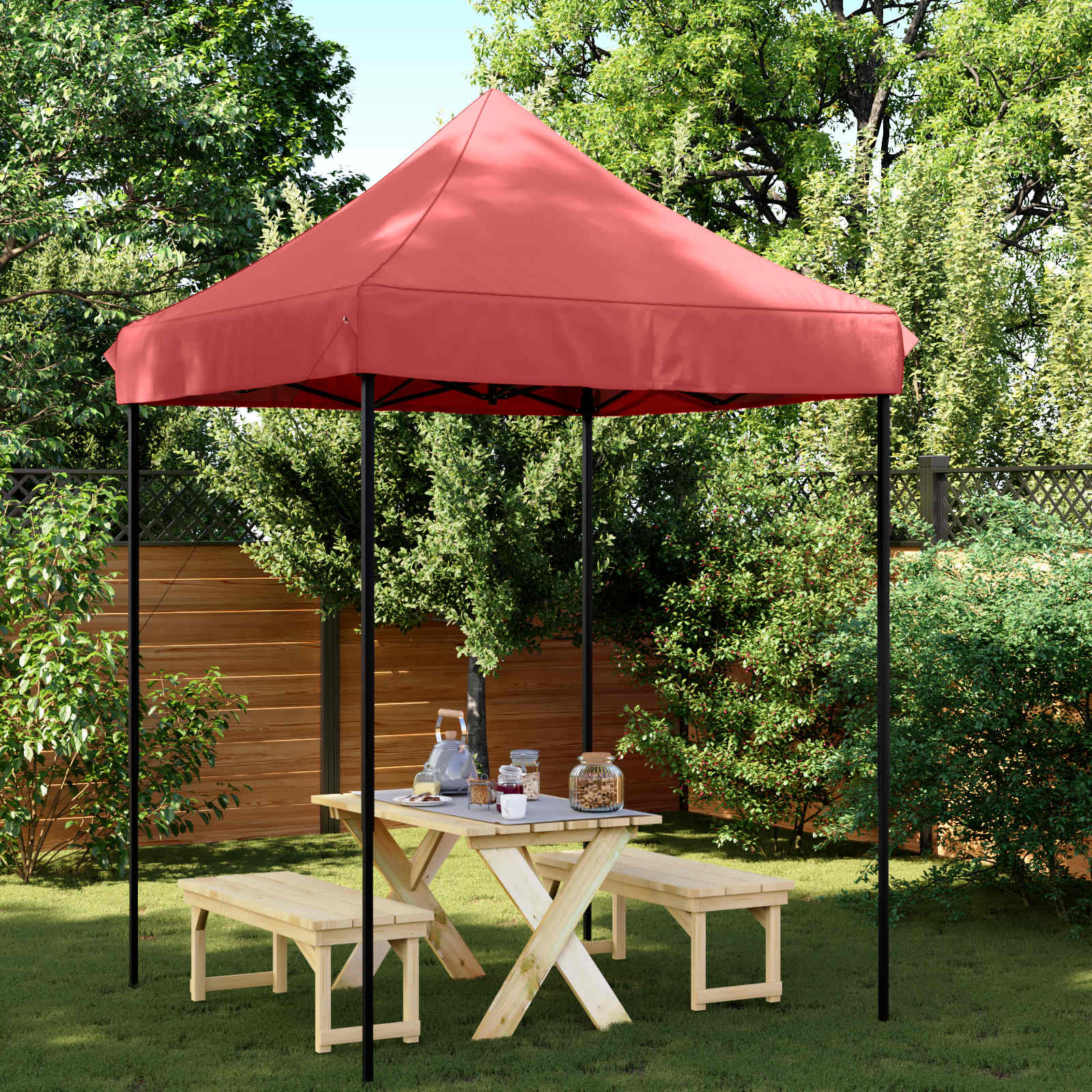 Party-Zelt Bordeauxrot 200 x 200 x 306 cm Oxford-Stoff