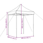 Party-Zelt Braun 200 x 200 x 306 cm Oxford-Stoff