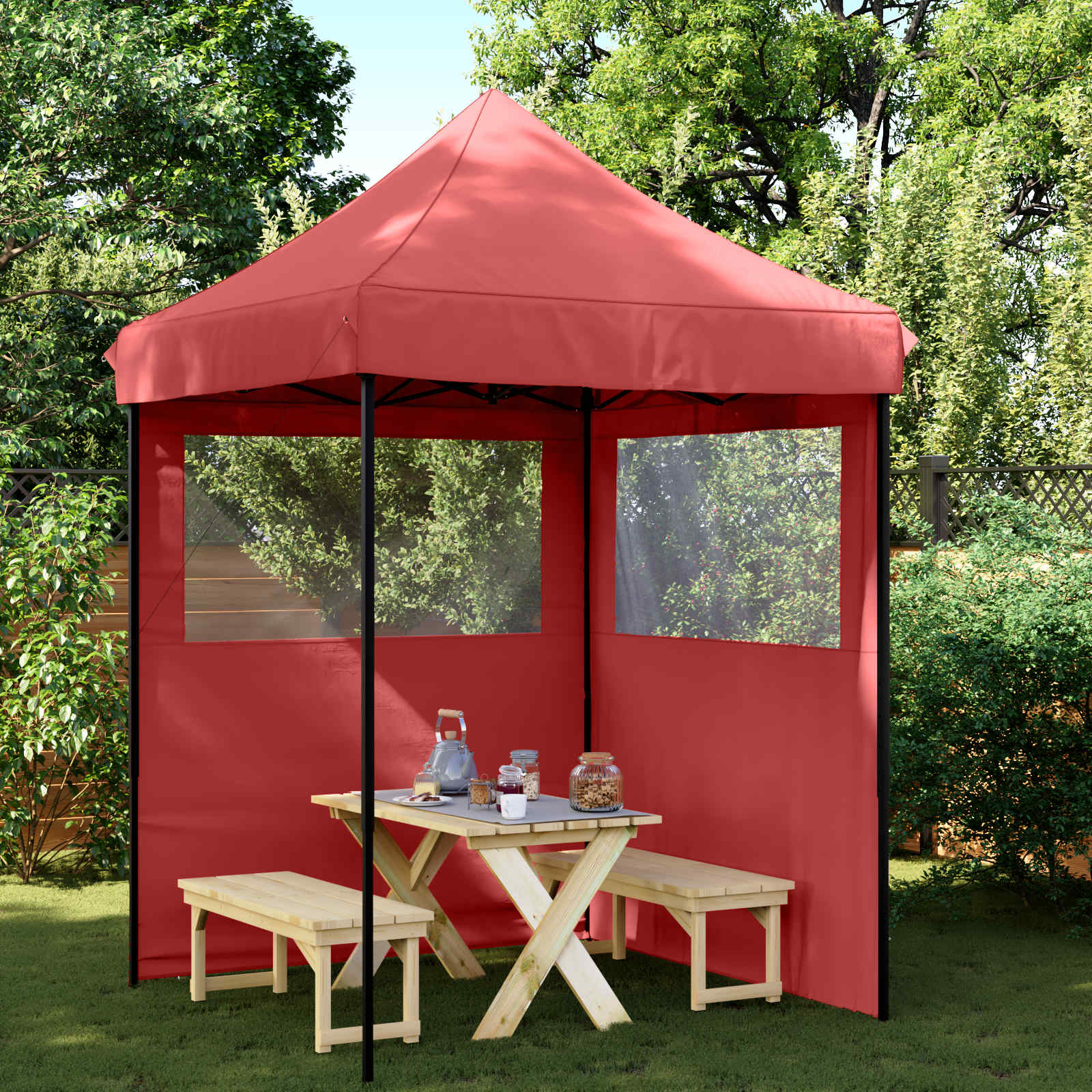 Party-Zelt Bordeauxrot 200 x 200 x 306 cm Oxford-Stoff