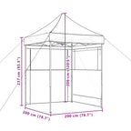 Party-Zelt Bordeauxrot 200 x 200 x 306 cm Oxford-Stoff