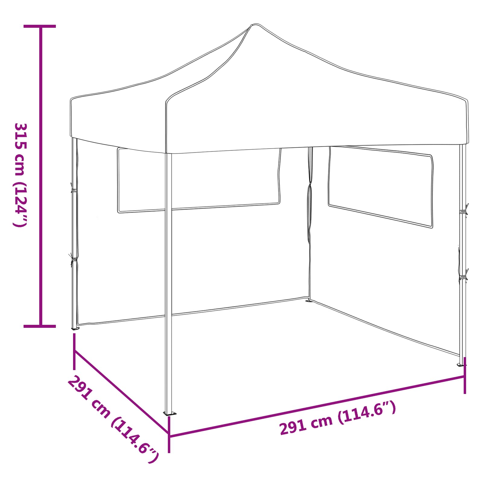 Party-Zelt Creme 291 x 291 x 315 cm Oxford-Stoff