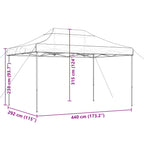 Party-Zelt Braun 292 x 440 x 315 cm Oxford-Stoff