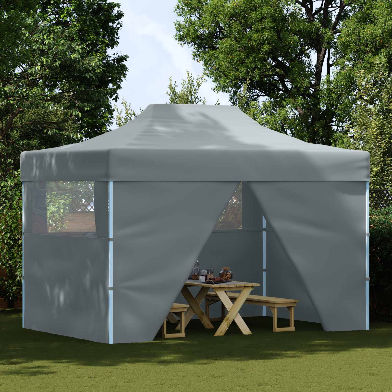 Party-Zelt Anthrazit 291 x 431 x 315 cm Oxford-Stoff