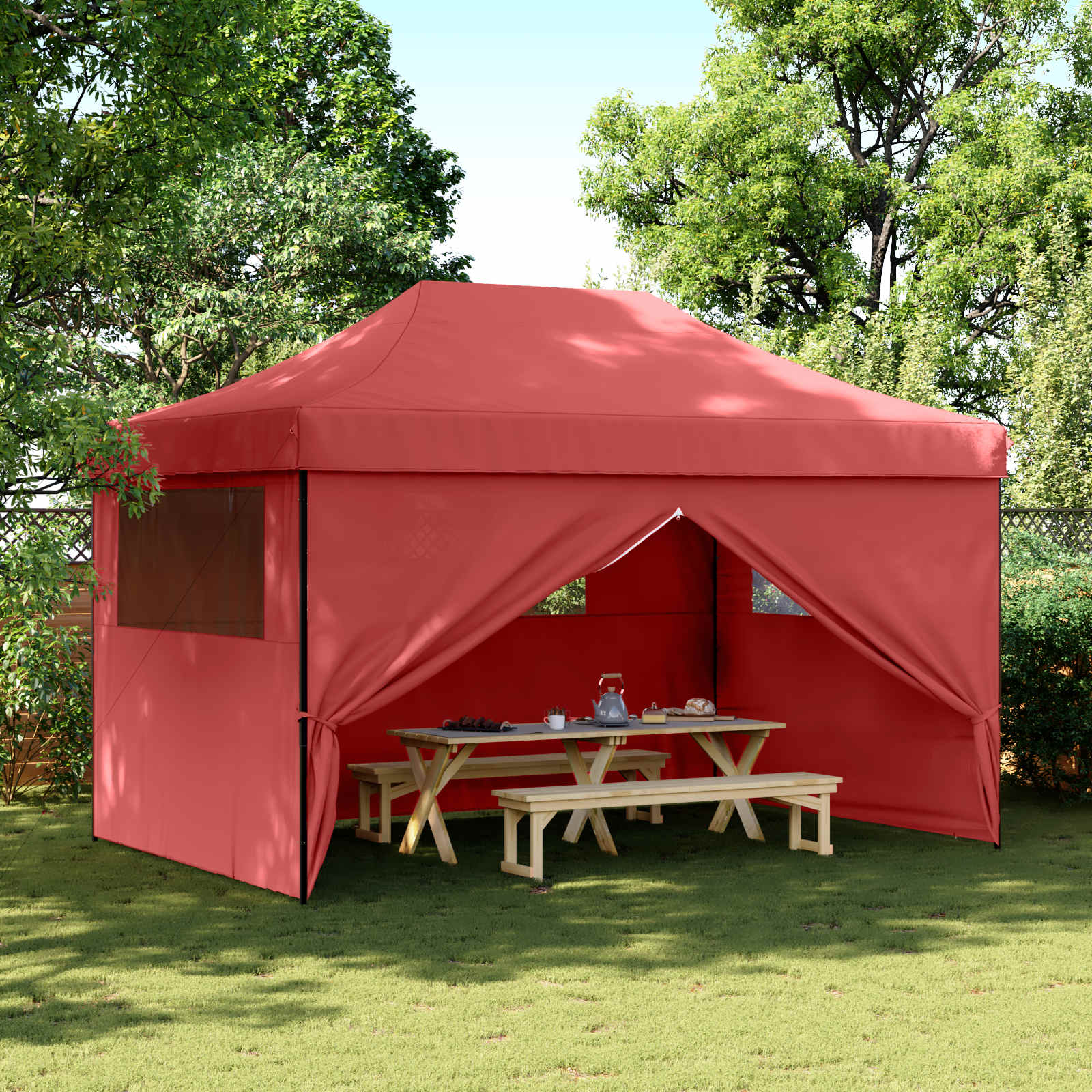 Party-Zelt Bordeauxrot 292 x 440 x 315 cm Oxford-Stoff
