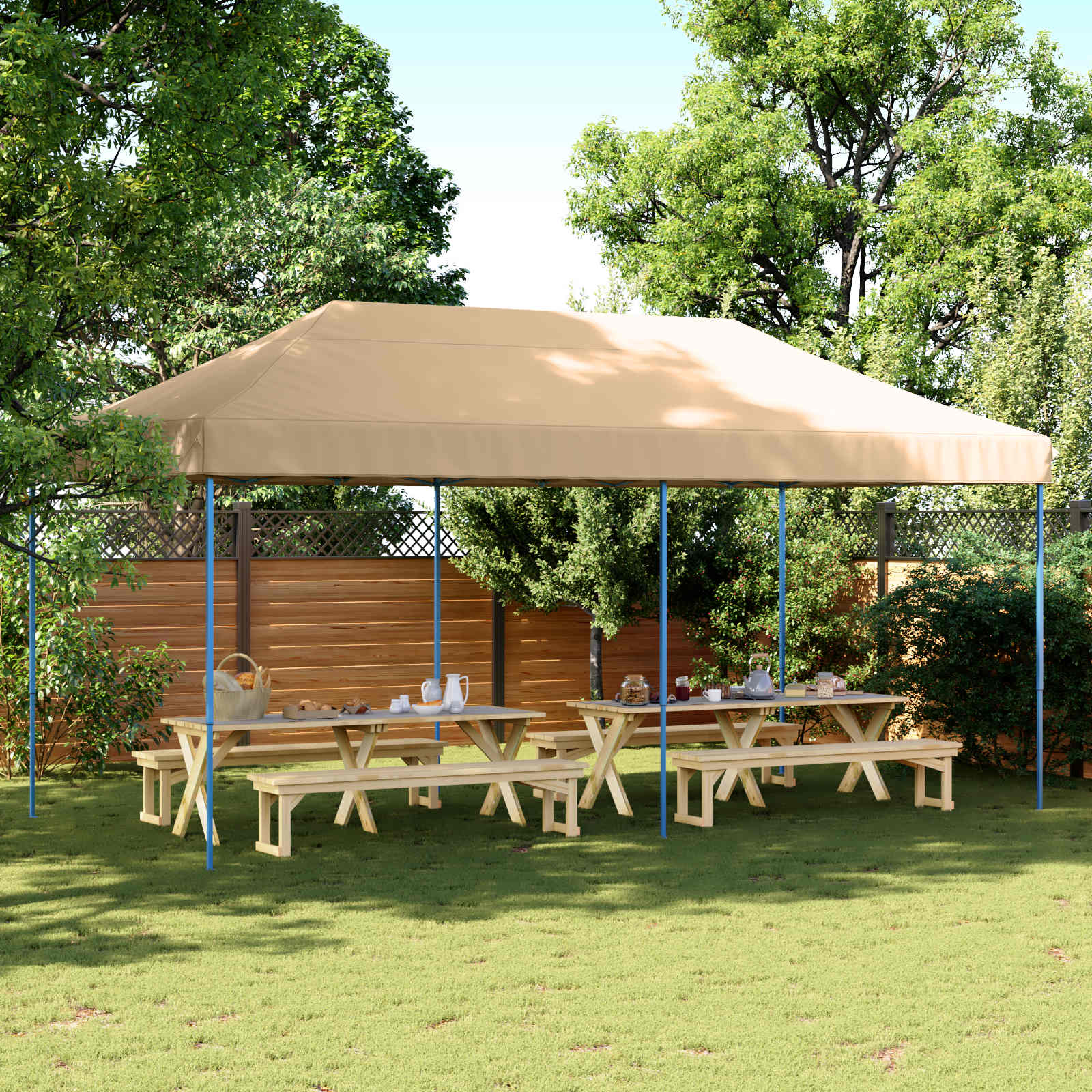 Party-Zelt Beige 292 x 580 x 315 cm Oxford-Stoff