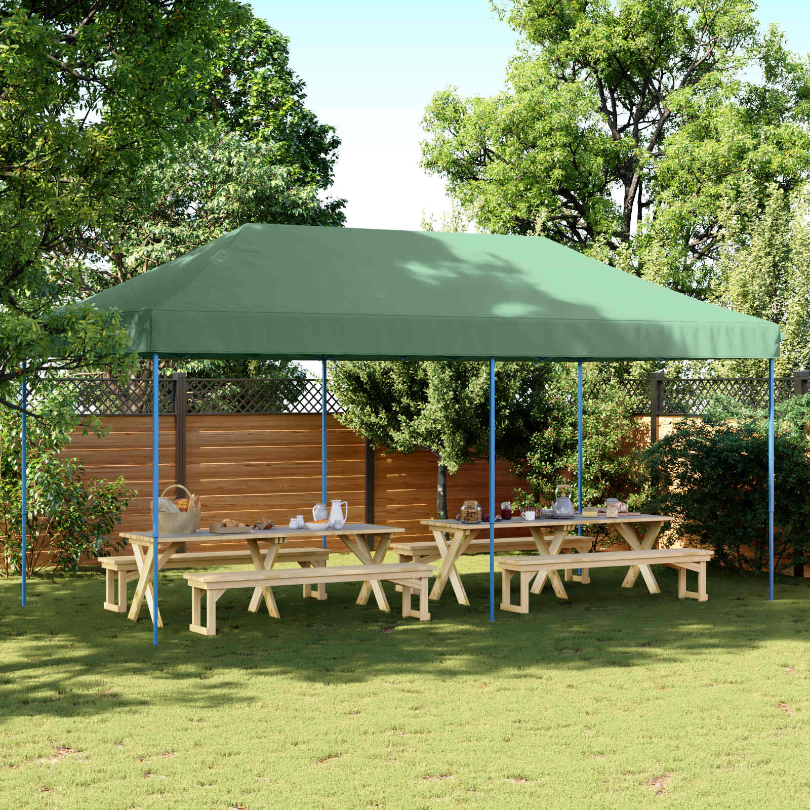 Party-Zelt Grün 292 x 580 x 315 cm Oxford-Stoff