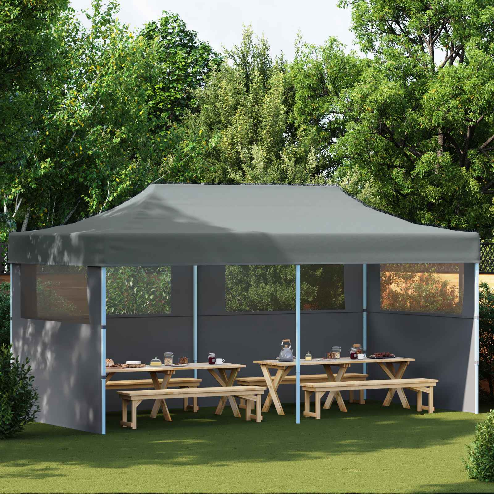 Party-Zelt Anthrazit 291 x 580 x 315 cm Oxford-Stoff