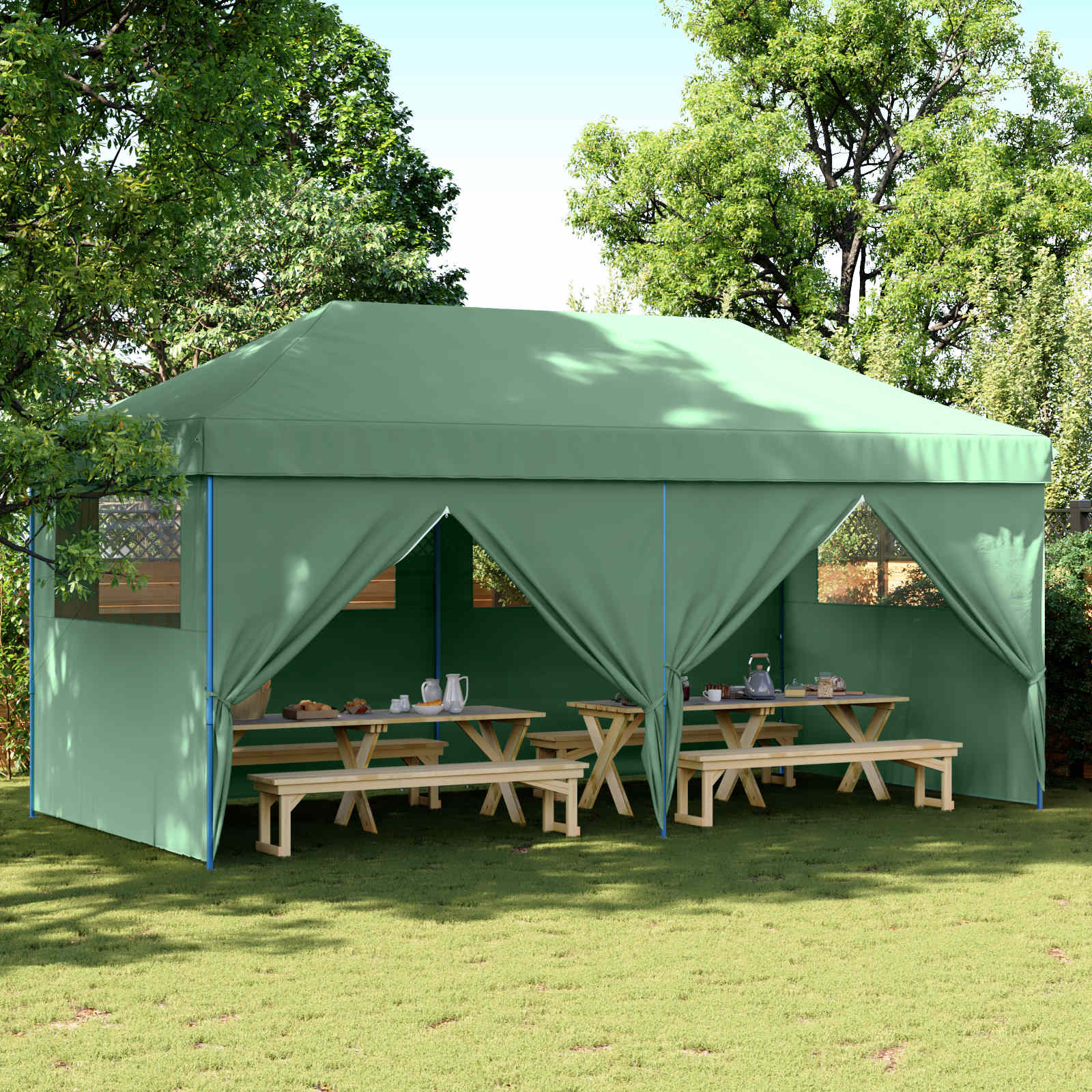 Party-Zelt Grün 292 x 580 x 315 cm Oxford-Stoff