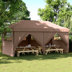 Party-Zelt Braun 292 x 580 x 315 cm Oxford-Stoff
