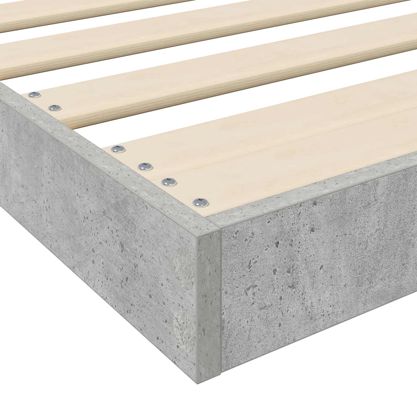 Bodenbettrahmen Beton Grau 75 x 190 cm Holzwerkstoff