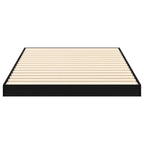 Bodenbettrahmen Schwarz Eichen-Optik 90 x 190 cm Holzwerkstoff