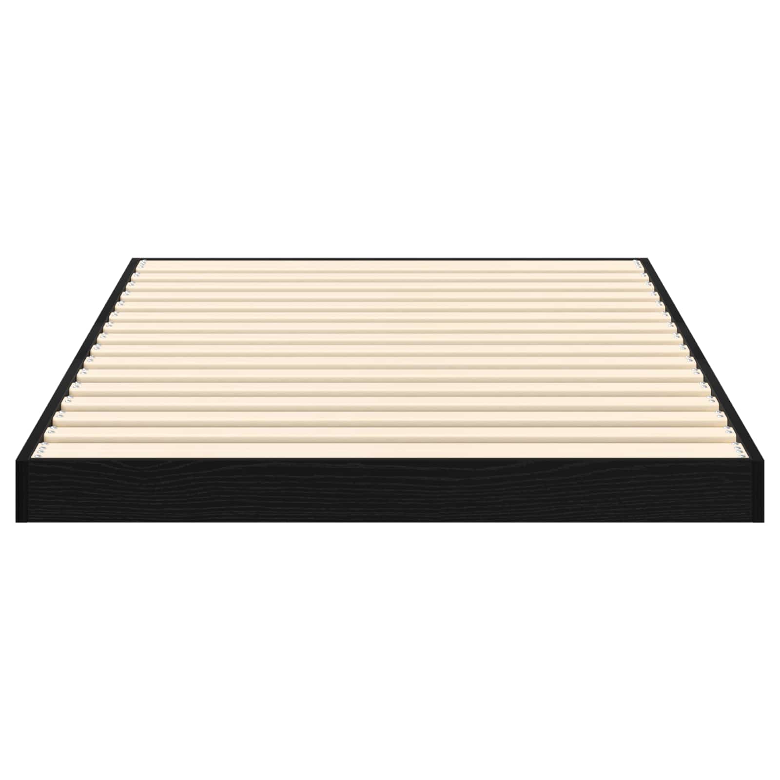 Bodenbettrahmen Schwarz Eichen-Optik 90 x 190 cm Holzwerkstoff