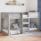 Bodenbettrahmen Beton Grau 90 x 190 cm Holzwerkstoff