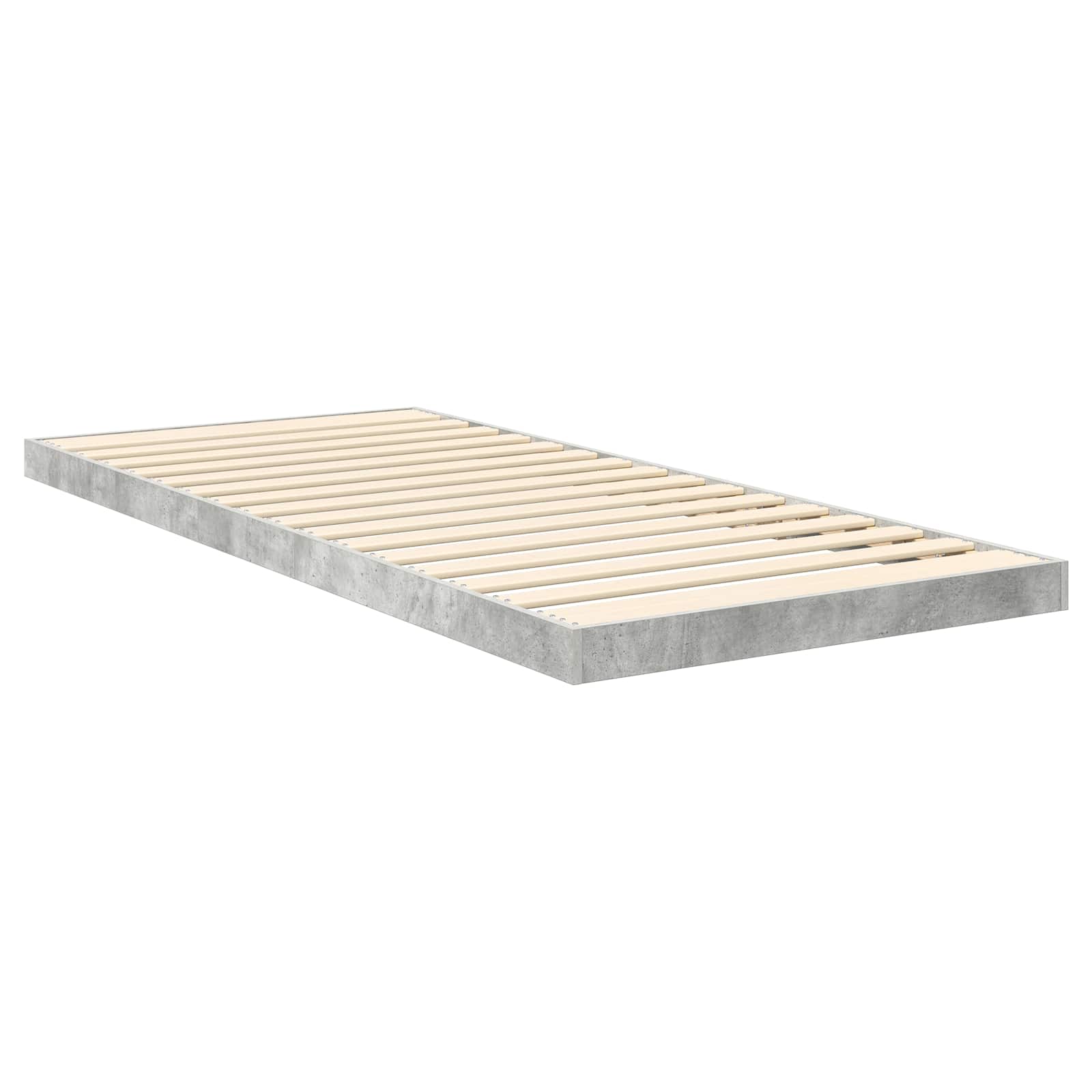 Bodenbettrahmen Beton Grau 90 x 190 cm Holzwerkstoff