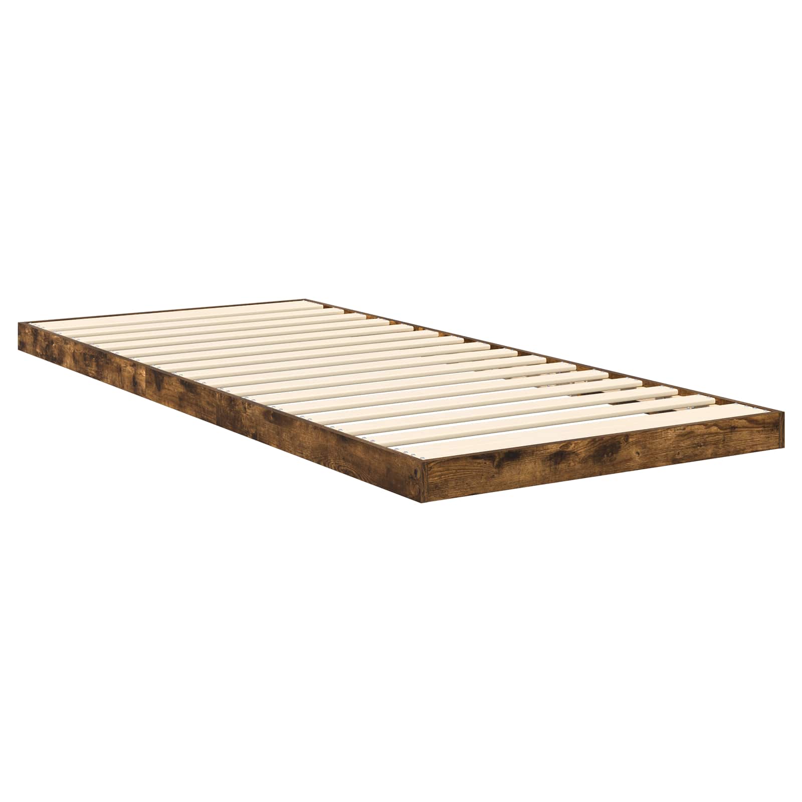 Bodenbettrahmen Geräucherte Eiche 80 x 200 cm Holzwerkstoff