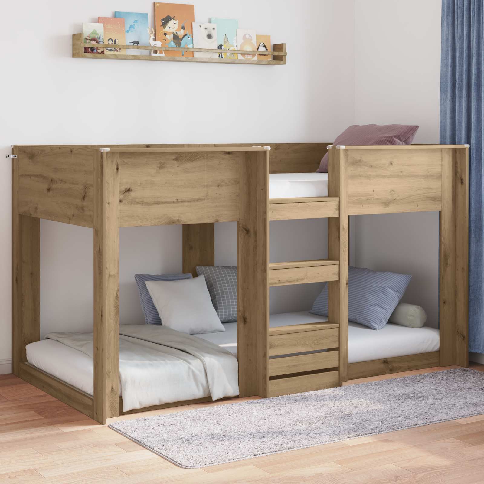 Bodenbettrahmen Artisan-Eiche 80 x 200 cm Holzwerkstoff