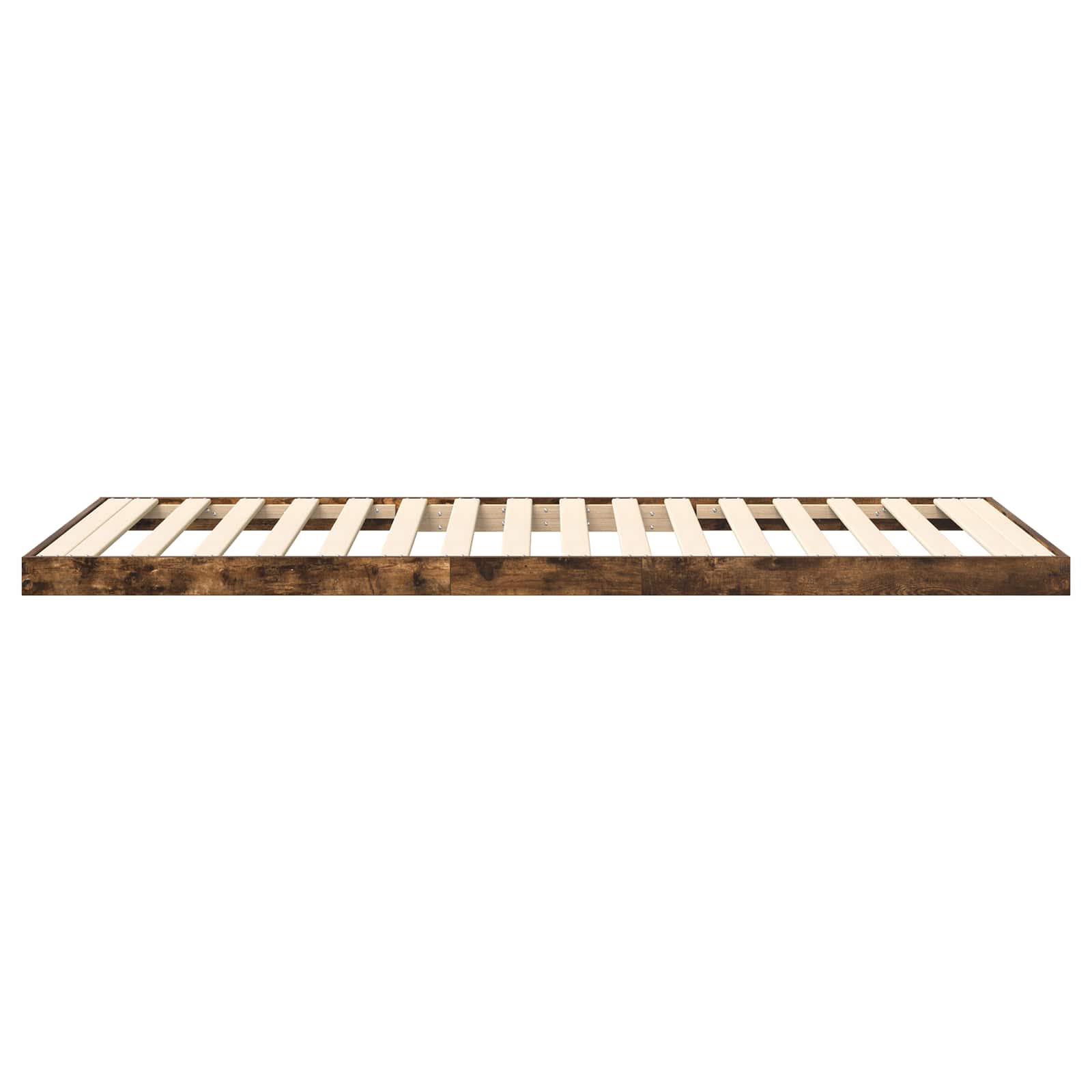 Bodenbettrahmen Geräucherte Eiche 90 x 200 cm Holzwerkstoff