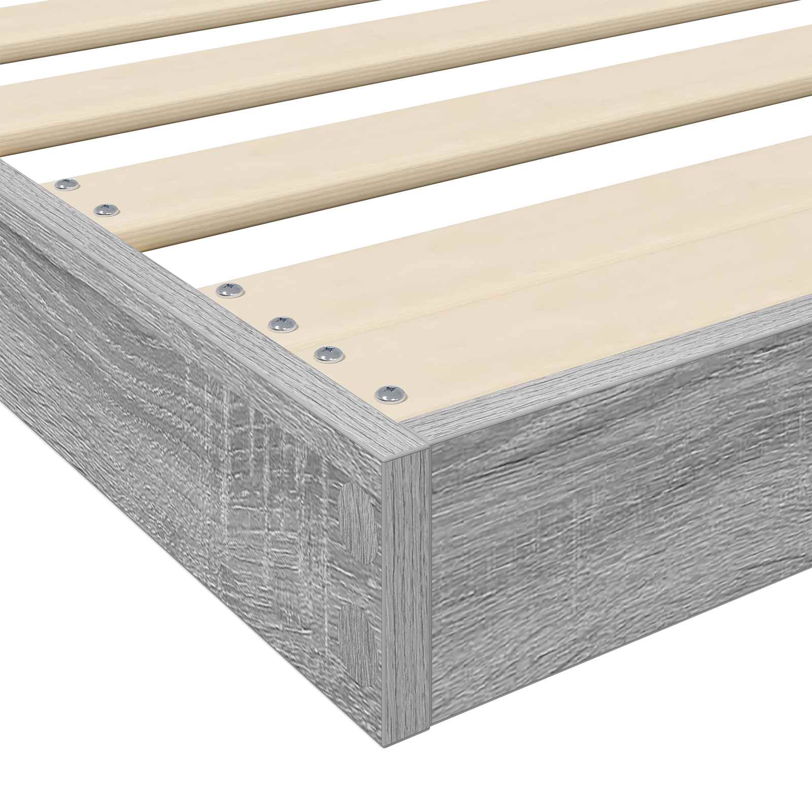 Bodenbettrahmen Graues Sonoma 90 x 200 cm Holzwerkstoff