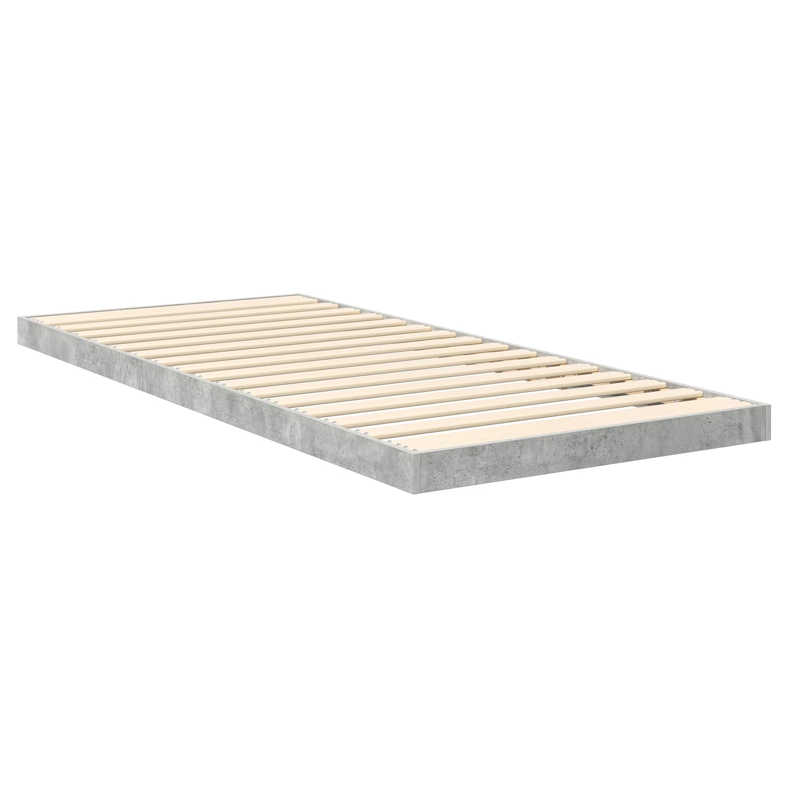 Bodenbettrahmen Beton Grau 100 x 200 cm Holzwerkstoff