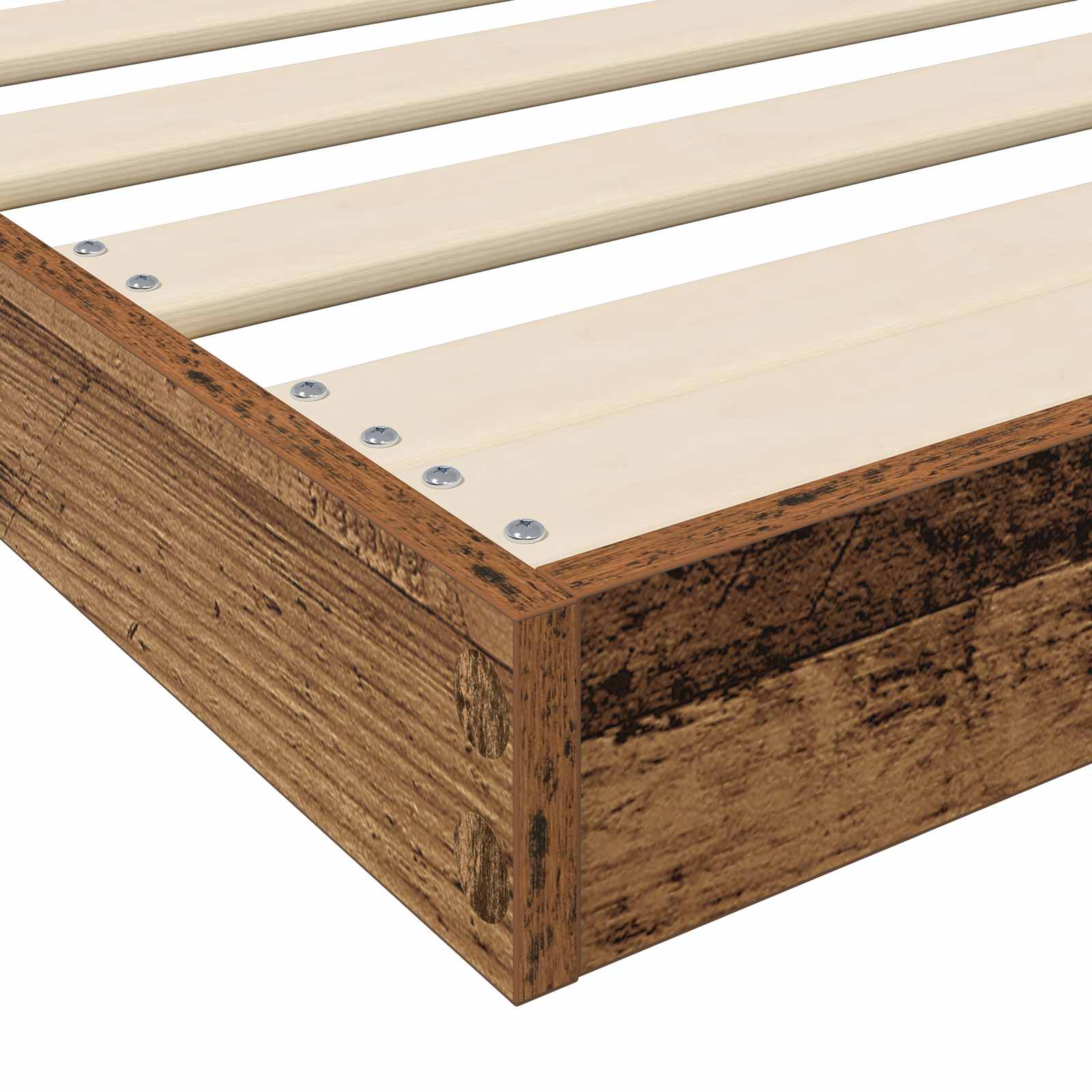 Bodenbettrahmen Altholz 100 x 200 cm Holzwerkstoff