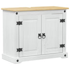 Waschbeckenunterschrank mit Regal mit Tür Weiß 73 x 33 x 60 cm