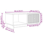 Couchtisch Graues Sonoma 90 x 50 x 40 cm Holzwerkstoff
