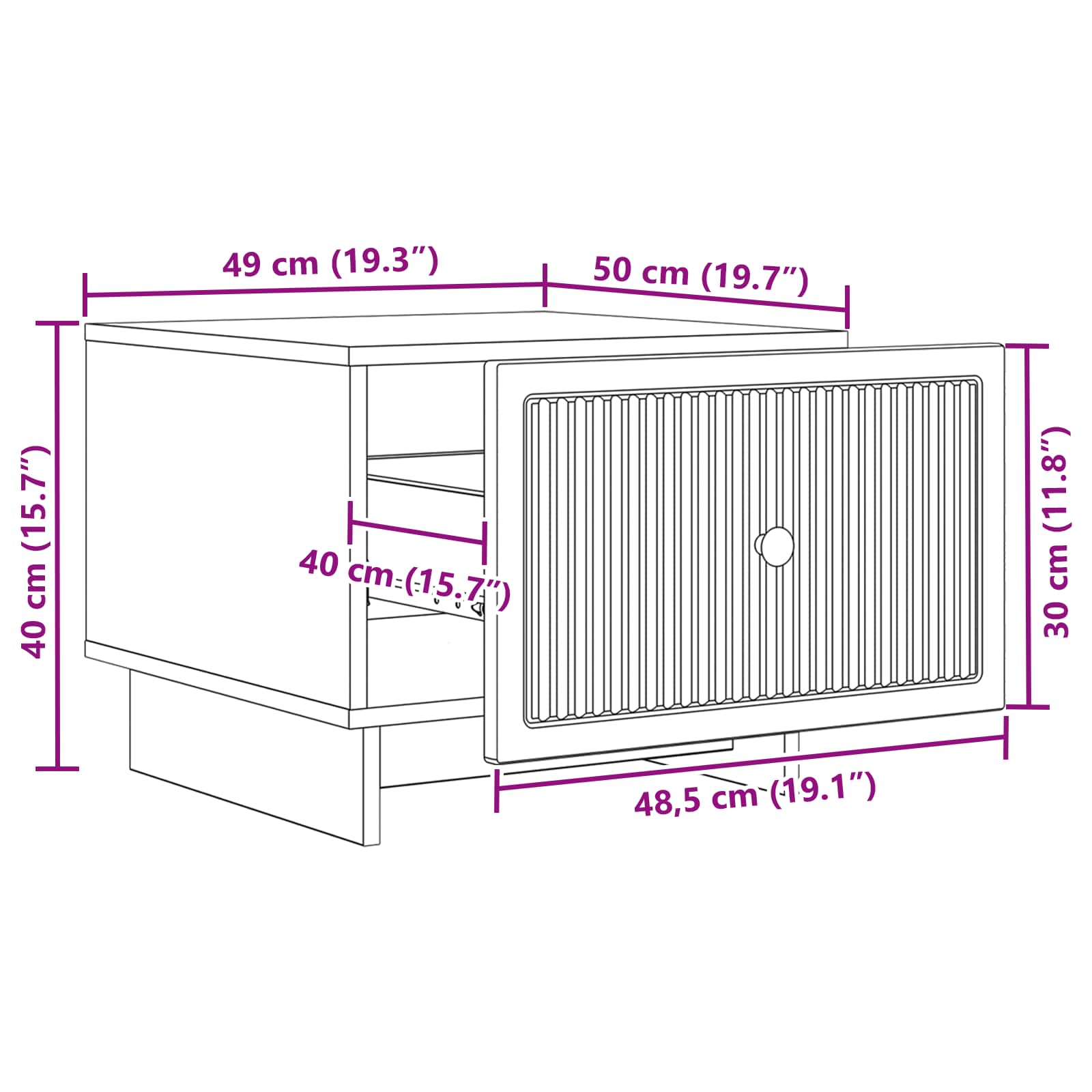 Couchtisch Graues Sonoma 49 x 50 x 40 cm Holzwerkstoff